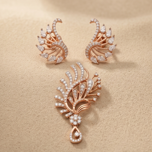 Diamond Pendant Set in 18K Rose Gold